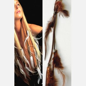 Fjer p Clips - Mrkebrun