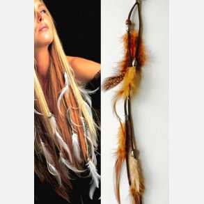 Fjer p Clips - Orangebrun