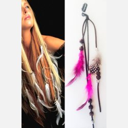 Fjer p Clips - Lyserd