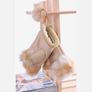 Handsker med pels Beige