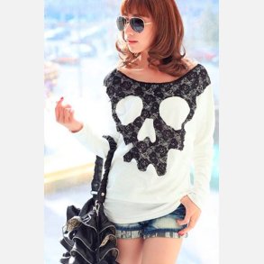 Hvid Skull Bluse